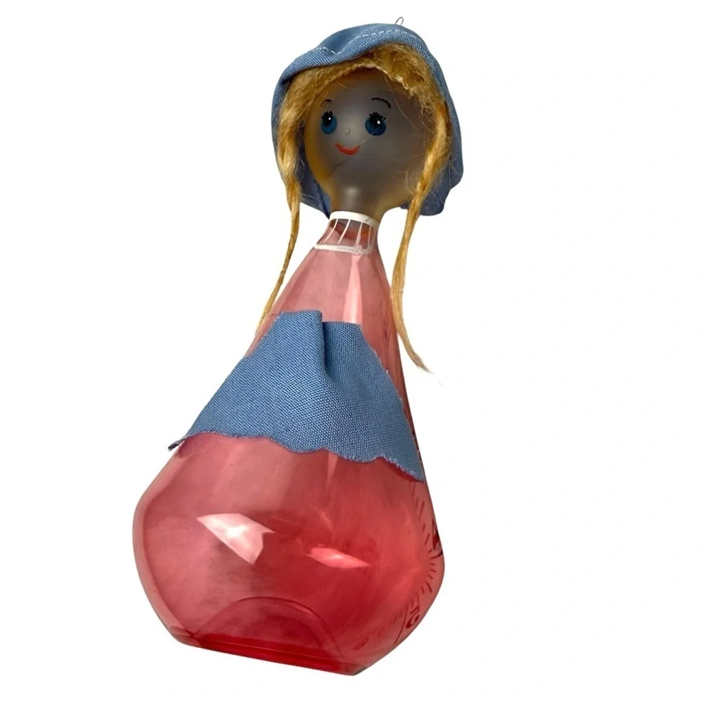 Vintage De Carlini Glass Christmas Ornament Pink Dutch Girl made in Italy
